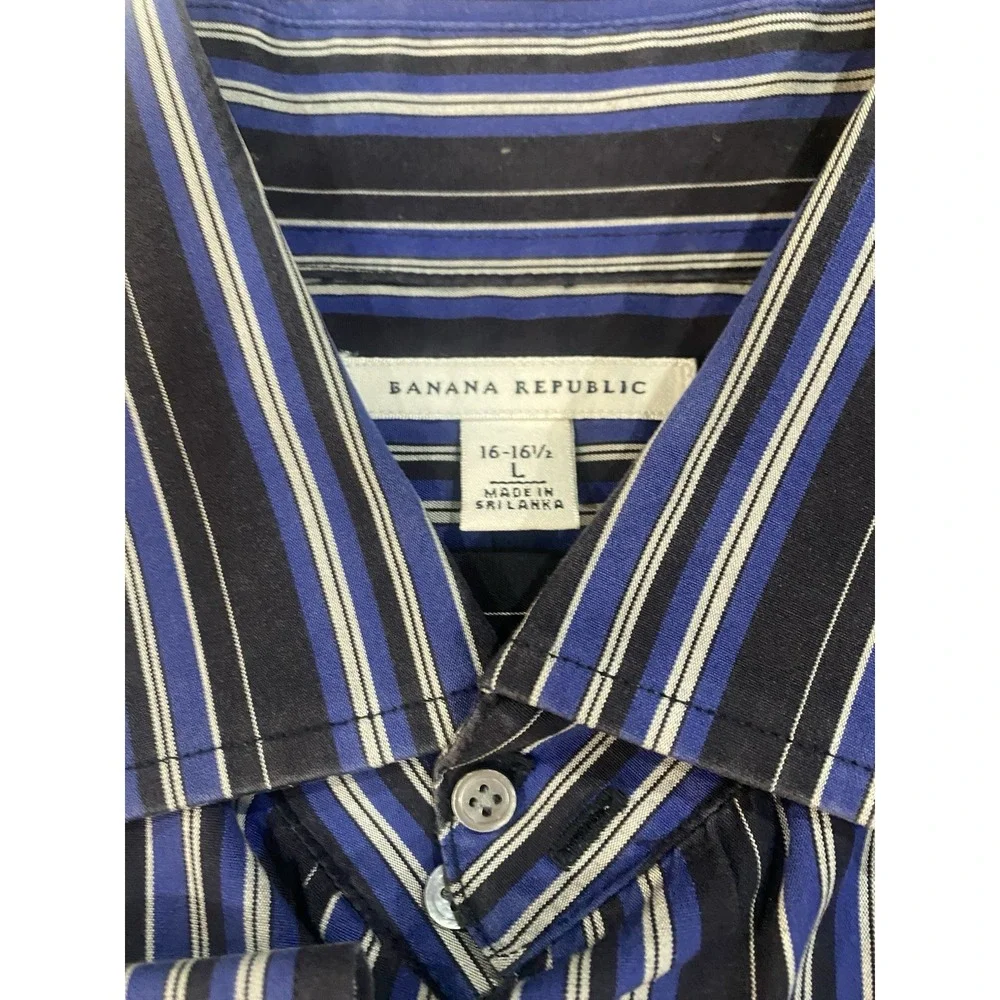 Banana Republic Mens Size‎ Large (16-16.5) Button Down Casual Dress Shirt Blue